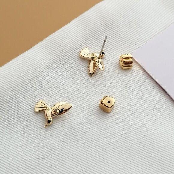 Kate Spade Gold and Silver Hummingbird Earrings - Picture 2 of 4
